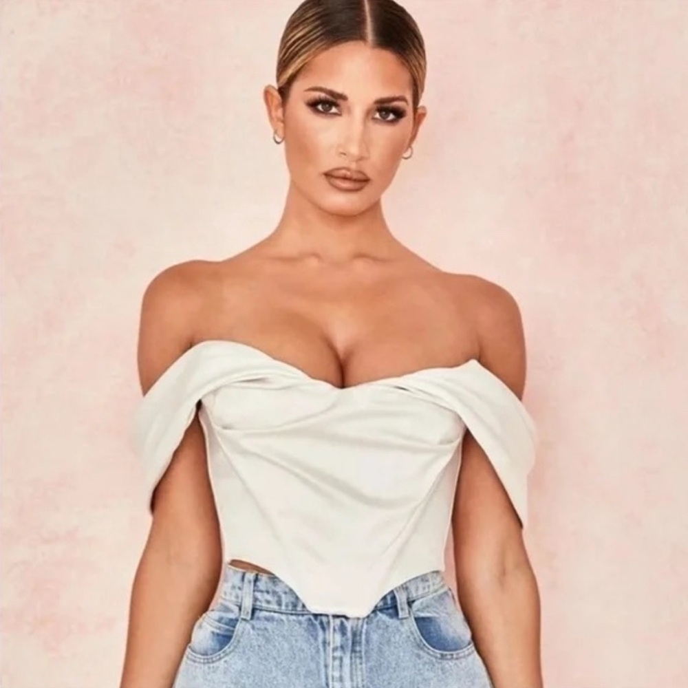House of CB Ivory Satin Corset Top